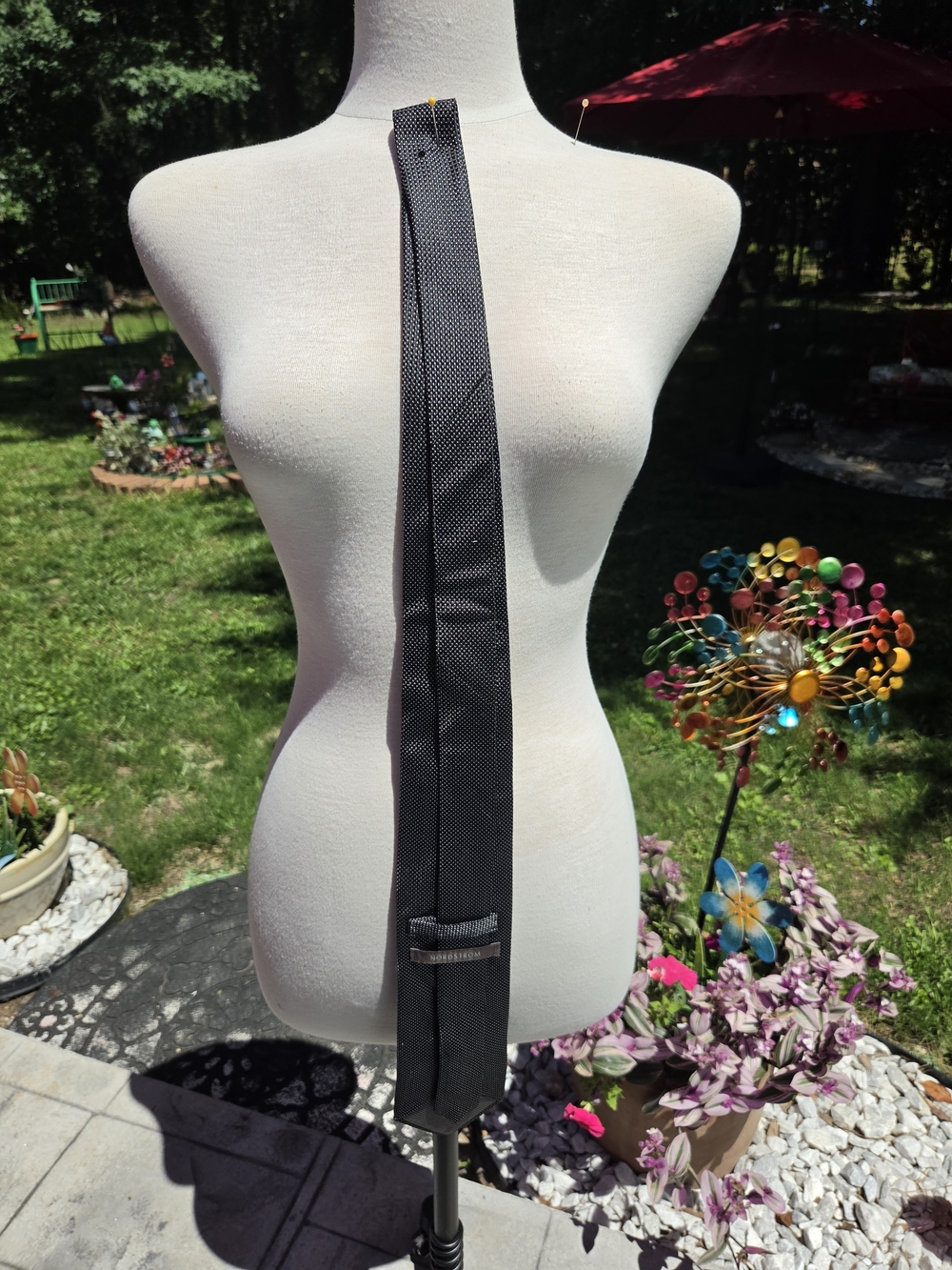 Nordstrom Black Microdot Silk Tie